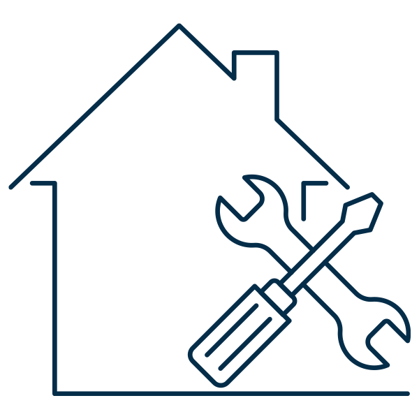 underfloor Image shows a house icon with tools. Image depicts underfloor heating